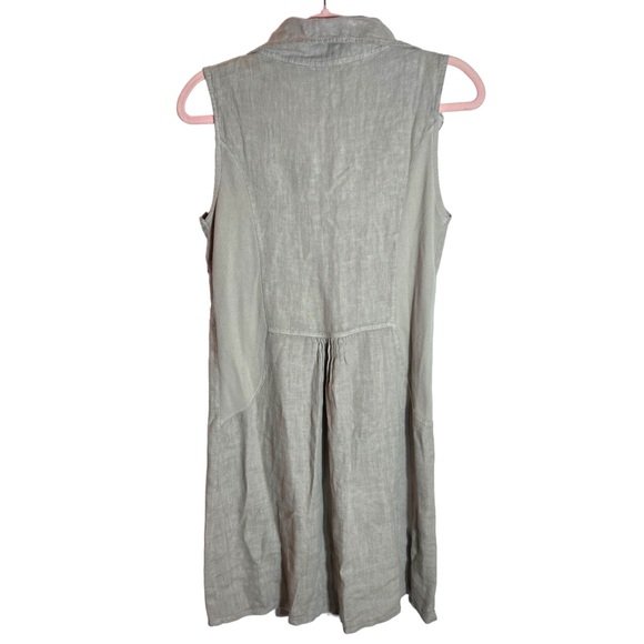 Lungo L'arno Italian Linen Sleeveless Shift Dress Quarter Zip, Small - Picture 2 of 7